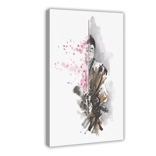 XVHOGAS Leinwandposter mit Kirschblütenblättern, Samurai-Kunst, Wandkunst, Dekordruck, Bild für Wohnzimmer, Schlafzimmer, Dekoration, 40 x 60 cm XVHOGAS Leinwandposter mit Kirschblütenblättern, Samurai-Kunst, Wandkunst, Dekordruck, Bild für Wohnzimmer, Schlafzimmer, Dekoration, 40 x 60 cm von XVHOGAS