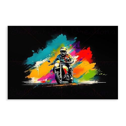 XVHOGAS Leinwandposter mit buntem Graffiti, bespritzter Motorradfahrer, Schlafzimmer, Dekoration, Landschaft, Büro, Raumdekoration, Geschenk, 20 x 30 cm XVHOGAS Leinwandposter mit buntem Graffiti, bespritzter Motorradfahrer, Schlafzimmer, Dekoration, Landschaft, Büro, Raumdekoration, Geschenk, 20 x 30 cm von XVHOGAS