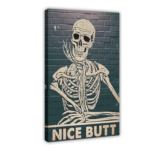 XVHOGAS Lustiges Retro-Schild mit Totenkopf-Motiv, Leinwand-Poster, Schlafzimmer, Dekoration, Landschaft, Büro, Raumdekoration, Geschenk, 40 x 60 cm XVHOGAS Lustiges Retro-Schild mit Totenkopf-Motiv, Leinwand-Poster, Schlafzimmer, Dekoration, Landschaft, Büro, Raumdekoration, Geschenk, 40 x 60 cm von XVHOGAS