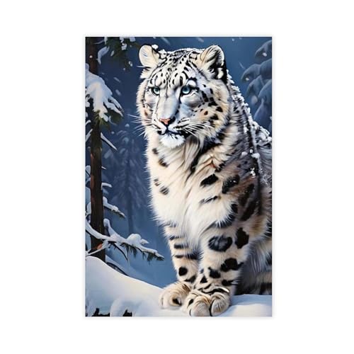 XVHOGAS Ölgemälde mit Schneeleopard, Kunstposter, Leinwand, Poster, Schlafzimmer, Dekoration, Landschaft, Büro, Raumdekoration, Geschenk, 20 x 30 cm XVHOGAS Ölgemälde mit Schneeleopard, Kunstposter, Leinwand, Poster, Schlafzimmer, Dekoration, Landschaft, Büro, Raumdekoration, Geschenk, 20 x 30 cm von XVHOGAS