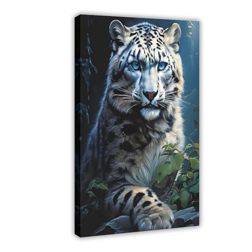 XVHOGAS Ölgemälde mit Schneeleopard, Kunstposter (2) auf Leinwand, Schlafzimmer, Dekoration, Landschaft, Büro, Raumdekoration, Geschenk, 40 x 60 cm von XVHOGAS