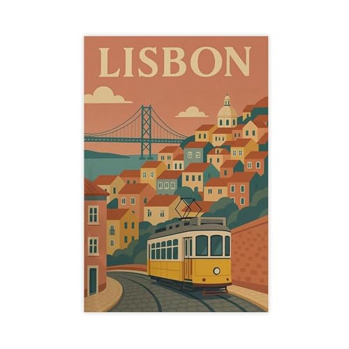 XVHOGAS Reiseposter für Lissabon, Portugal, Leinwandposter, Schlafzimmer, Dekoration, Landschaft, Büro, Raumdekoration, Geschenk, 30 x 45 cm XVHOGAS Reiseposter für Lissabon, Portugal, Leinwandposter, Schlafzimmer, Dekoration, Landschaft, Büro, Raumdekoration, Geschenk, 30 x 45 cm von XVHOGAS