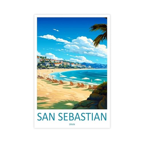 XVHOGAS Reiseposter für San Sebastián, Leinwandposter, Schlafzimmer, Dekoration, Landschaft, Büro, Raumdekoration, Geschenk, 30 x 45 cm XVHOGAS Reiseposter für San Sebastián, Leinwandposter, Schlafzimmer, Dekoration, Landschaft, Büro, Raumdekoration, Geschenk, 30 x 45 cm von XVHOGAS