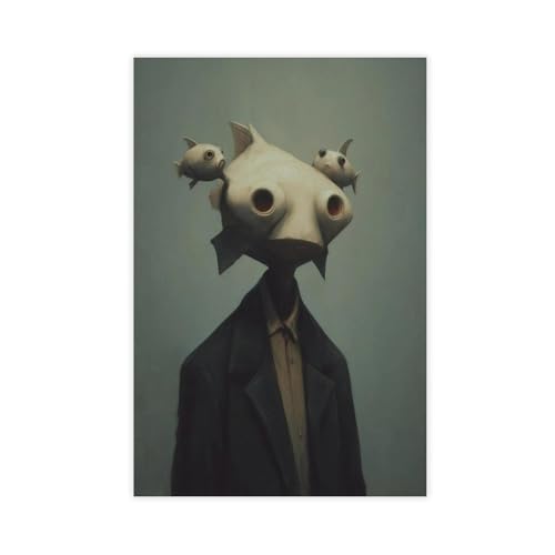 XVHOGAS Surreal Dark Fish Head Portrait 2 Leinwandposter Schlafzimmer Dekor Landschaft Büro Zimmer Dekor Geschenk 40 x 60 cm XVHOGAS Surreal Dark Fish Head Portrait 2 Leinwandposter Schlafzimmer Dekor Landschaft Büro Zimmer Dekor Geschenk 40 x 60 cm von XVHOGAS