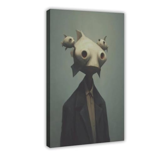 XVHOGAS Surreal Dark Fish Head Portrait 2 Leinwandposter Schlafzimmer Dekor Landschaft Büro Zimmer Dekor Geschenk 50 x 75 cm XVHOGAS Surreal Dark Fish Head Portrait 2 Leinwandposter Schlafzimmer Dekor Landschaft Büro Zimmer Dekor Geschenk 50 x 75 cm von XVHOGAS