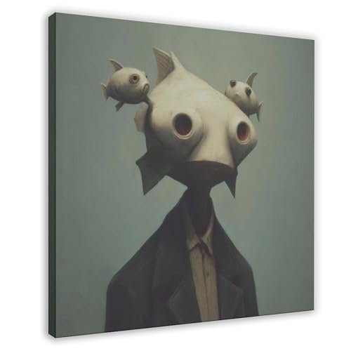 XVHOGAS Surreal Dark Fish Head Portrait Leinwand Poster Wandkunst Dekor Druck Bild Gemälde für Wohnzimmer Schlafzimmer Dekoration 30 x 30 cm XVHOGAS Surreal Dark Fish Head Portrait Leinwand Poster Wandkunst Dekor Druck Bild Gemälde für Wohnzimmer Schlafzimmer Dekoration 30 x 30 cm von XVHOGAS