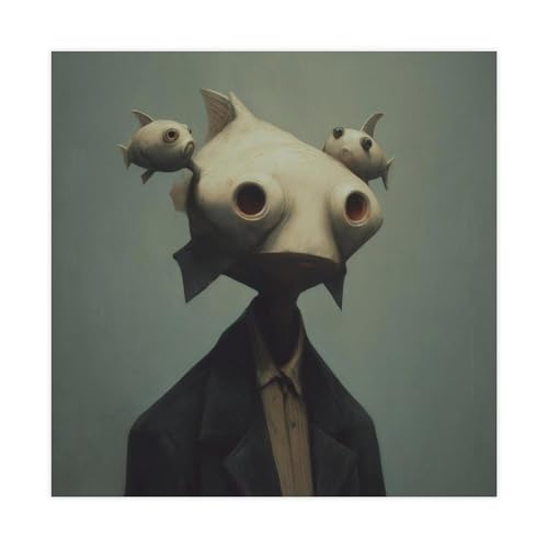 XVHOGAS Surreal Dark Fish Head Portrait Leinwand Poster Wandkunst Dekor Druck Bild Gemälde für Wohnzimmer Schlafzimmer Dekoration 30 x 30 cm XVHOGAS Surreal Dark Fish Head Portrait Leinwand Poster Wandkunst Dekor Druck Bild Gemälde für Wohnzimmer Schlafzimmer Dekoration 30 x 30 cm von XVHOGAS
