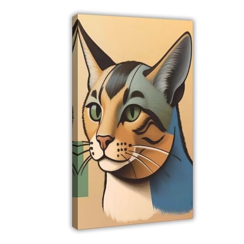 XVHOGAS Surrealistisches Katzenkunstposter auf Leinwand, Poster, Wandkunst, Dekordruck, Bild Gemälde für Wohnzimmer, Schlafzimmer, Dekoration, 50 x 75 cm XVHOGAS Surrealistisches Katzenkunstposter auf Leinwand, Poster, Wandkunst, Dekordruck, Bild Gemälde für Wohnzimmer, Schlafzimmer, Dekoration, 50 x 75 cm von XVHOGAS