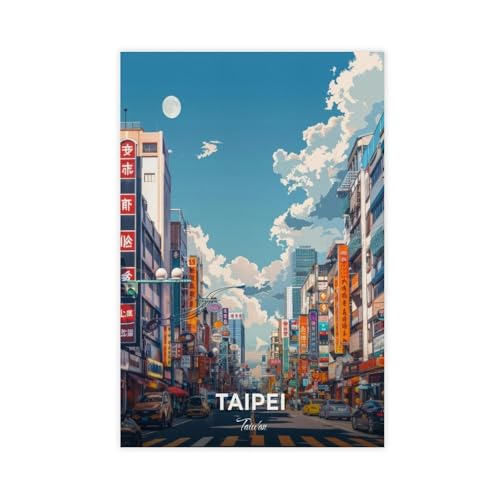 XVHOGAS Ximending Tourismusposter auf Leinwand, Motiv: Einkaufsviertel, Taipeh, Wandkunst, Dekordruck, Gemälde für Wohnzimmer, Schlafzimmer, Dekoration, 20 x 30 cm XVHOGAS Ximending Tourismusposter auf Leinwand, Motiv: Einkaufsviertel, Taipeh, Wandkunst, Dekordruck, Gemälde für Wohnzimmer, Schlafzimmer, Dekoration, 20 x 30 cm von XVHOGAS