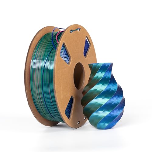PLA Filament Triple Color Seiden PLA Filament 1.75 mm 3D Drucker PLA Seide Filament 1 kg/Spule, Seide Rot+Grau+Blau 3D-Drucker filament Silk Multicolor Dreifarbiges von XVICO