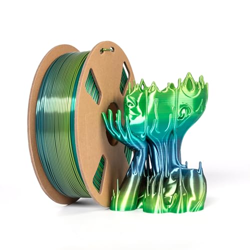 Seiden Rainbow PLA Filament Regenbogen 1.75mm 3D Drucker Filament Silk Mehrfarbige PLA 1kg/2.2lb Gradient Changing 3D Filament, Kompatibel mit den Meisten FDM 3D Druckern, Seide Regenbogen Multicolor Seiden Rainbow PLA Filament Regenbogen 1.75mm 3D Drucker Filament Silk Mehrfarbige PLA 1kg/2.2lb Gradient Changing 3D Filament, Kompatibel mit den Meisten FDM 3D Druckern, Seide Regenbogen Multicolor von XVICO