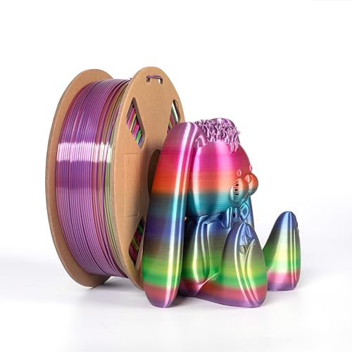Seiden Rainbow PLA Filament Regenbogen 1.75mm 3D Drucker Filament Silk Mehrfarbige PLA 1kg/2.2lb Gradient Changing 3D Filament, Kompatibel mit den Meisten FDM 3D Druckern, Seide Regenbogen Multicolor Seiden Rainbow PLA Filament Regenbogen 1.75mm 3D Drucker Filament Silk Mehrfarbige PLA 1kg/2.2lb Gradient Changing 3D Filament, Kompatibel mit den Meisten FDM 3D Druckern, Seide Regenbogen Multicolor von XVICO