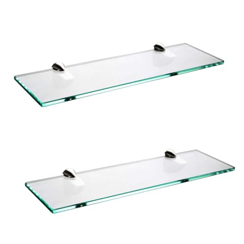 XVL Badezimmer-Glasregal, 38,1 cm, gebürstetes Nickel, 2 Stück von XVL