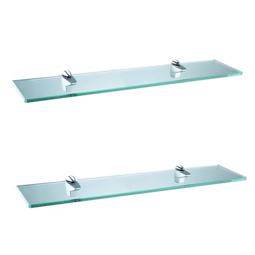 XVL Badezimmer Glasregal 23,6 Zoll Hartglas Aufbewahrung Chrom 2 Stück GS3004BX-2 XVL Badezimmer Glasregal 23,6 Zoll Hartglas Aufbewahrung Chrom 2 Stück GS3004BX-2 von XVL