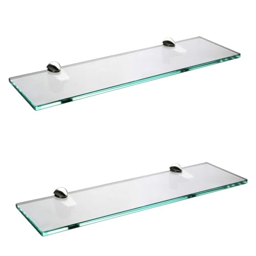 XVL GS3004AL-2 Badezimmer-Glasregal, gebürstetes Nickel, 39 cm, 2 Stück XVL GS3004AL-2 Badezimmer-Glasregal, gebürstetes Nickel, 39 cm, 2 Stück von XVL