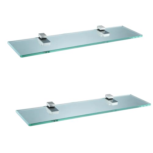 XVL Regal aus gehärtetem Glas, 50,8 cm, Wandhalterung, rechteckig, gebürstet, GS3002AM-2 von XVL