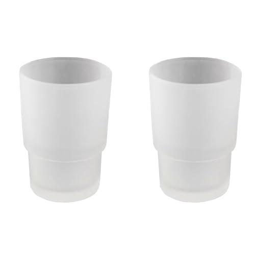 XVL XL40-2 Zahnbürstenhalter aus Milchglas, Ersatzbecher, 2 Stück von XVL