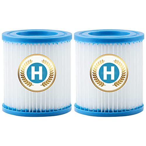 Typ H Pool Filterpatrone für Intex, Filterkartuschen kompatibel mit Intex Filterpumpen 28601/28602 Pumpenfilter, Typ H Filterkartuschen für Whirlpool-Filter, Größe H Filter für 29007 Pumpe (2 Stück) von XVOYDT