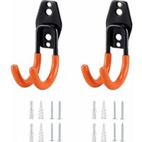 XVX - Arancione) Ganci da garage da 2 pezzi, ganci da garage montati a parete, ganci multiuso, portautensili da giardino con tubo di espansione e von XVX