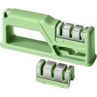 XVX - 1 Stück Messerschärfer (grün), mit 1 Ersatzmesserschlitz, manueller Schärfer, für Küchenmesser, ergonomisches Design von XVX