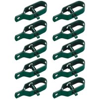 XVX - 10 Stück Drahtseilspanner, Zaunspanner, Stacheldrahtspanner, Seilspanner-Anschlusssatz für Spanndraht (Grün) von XVX