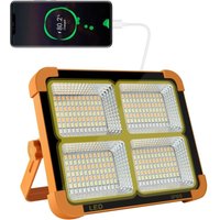 100 w 10000 lm wiederaufladbares LED-Flutlicht, tragbare Laternen-Arbeitsleuchte mit Solarpanel, 16500 mAh wiederaufladbare USB-Lampe, für Camping, von XVX