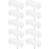 10er-Pack rechteckige Tischdecken, 153 x 260 cm, weiße Polyester-Tischdecken für 6 Fuß große rechteckige Tische, flecken- und knitterfrei, für 10er-Pack rechteckige Tischdecken, 153 x 260 cm, weiße Polyester-Tischdecken für 6 Fuß große rechteckige Tische, flecken- und knitterfrei, für von XVX