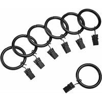 2,5 cm Vorhang-Clipringe, 20er-Pack, Schwarz, 3,0 x 25 mm von XVX