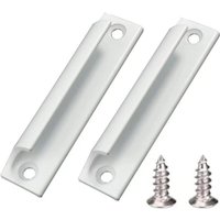 2 Stück (weiß) Griff aus Aluminiumlegierung, Schiebetürgriff, Balkontürgriff, Schrankschubladengriff, für Fenster, Möbelbeschläge mit Schrauben von XVX
