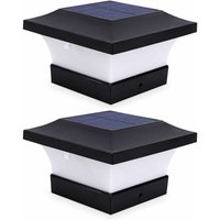 XVX - 2er-Pack Solar-Pfostenleuchten für den Außenbereich für Zaun- und Terrassenleuchten, hohe Helligkeit, 6000 k weiße LED-Solarleuchten für 4 x 4, XVX - 2er-Pack Solar-Pfostenleuchten für den Außenbereich für Zaun- und Terrassenleuchten, hohe Helligkeit, 6000 k weiße LED-Solarleuchten für 4 x 4, von XVX