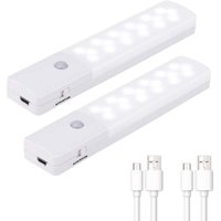 2er-Pack kabelloses Nachtlicht mit Bewegungssensor: 18 wiederaufladbare LEDs für Schrank, Garage und Flur. 2er-Pack kabelloses Nachtlicht mit Bewegungssensor: 18 wiederaufladbare LEDs für Schrank, Garage und Flur. von XVX