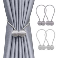 2er-Pack magnetische Vorhang-Raffhalter im Retro-Stil (grau), dekorative Vorhangschnalle aus Hartharz mit starkem, dauerhaftem Magnetismus für das von XVX