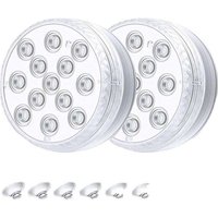 2er-Set Tauchbare LED-Leuchten, LED-Poolleuchten, rgb mit Saugnäpfen und RF-Fernbedienung, IP68 wasserdichte Beleuchtung für Aquarium, Schwimmbecken, von XVX