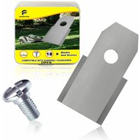 30 Ersatzklingen aus Edelstahl, kompatibel mit Husqvarna Gardena McCulloch Rob Flymo Yardforce Matrix Grizzly Brast – Schrauben im Lieferumfang von XVX