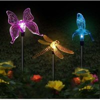 XVX - 3er-Pack Solar-Gartenleuchten, Schmetterling, Kolibri, Libelle, solarbetriebene led, mehrfarbig XVX - 3er-Pack Solar-Gartenleuchten, Schmetterling, Kolibri, Libelle, solarbetriebene led, mehrfarbig von XVX