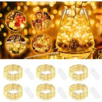 6er-Pack LED-Lichterketten mit Batterie, klein, 2 m, 20 LEDs, Silberdraht, Mini-Lichterkette, batteriebetrieben, Mikrodraht, wasserdicht, für 6er-Pack LED-Lichterketten mit Batterie, klein, 2 m, 20 LEDs, Silberdraht, Mini-Lichterkette, batteriebetrieben, Mikrodraht, wasserdicht, für von XVX