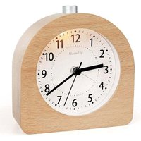 XVX - Batteriebetriebener Wecker, Schlummerfunktion, Reisewecker aus Holz, leuchtender analoger Wecker, leiser, nicht tickender Alarm mit von XVX