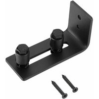 Bodenschienen für Scheunentore, verstellbare untere Rollenschienen aus Kohlenstoffstahl für Schiebetüren aus Holz, Wand/Tür, schwarze Rollen von XVX
