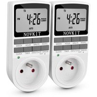Digitaler Timer für Steckdosen mit Diebstahlschutz und großem LCD-Display, spart Strom (2er-Pack) von XVX