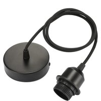 E27-Pendelleuchte mit Schraubring, 100 cm verstellbares Stoffkabel, Pendelleuchte kompatibel mit Lampenschirm, ideale Fassung für von XVX
