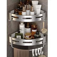 Eck-Duschregal, 2er-Pack, Badezimmer-Wandregal mit Klebstoff, Toiletten-Organizer für Schlafzimmer und Küche von XVX