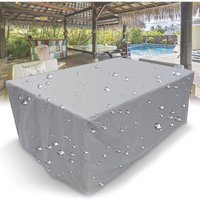 XVX - Gartenmöbel-Abdeckung, 210D rechteckige wasserdichte Möbelabdeckung mit Kordelzug für Gartenmöbel Terrassentisch Möbelabdeckung Silber, 120 x von XVX