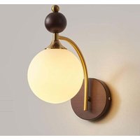 Glaskugel-Wandleuchte, Retro-Wandlampe aus Holz, Mid-Century Modern Minimalist Nordic Wandlampe, Wandlaterne für Glaskugel-Wandleuchte, Retro-Wandlampe aus Holz, Mid-Century Modern Minimalist Nordic Wandlampe, Wandlaterne für von XVX