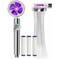 XVX - Handbrause (lila), wassersparender Anti-Kalk-Duschkopf, Hochdruck-Propeller-Duschkopf, 3-stufiges Filtersystem mit 3 austauschbaren von XVX