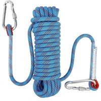 Kletterseil mit statischem Sicherheitskarabiner, 10 mm, Polyester, Bergsteigerseil, Rettung zum Wandern, Bergsteigen, Bergsteigen, 10 m Kletterseil mit statischem Sicherheitskarabiner, 10 mm, Polyester, Bergsteigerseil, Rettung zum Wandern, Bergsteigen, Bergsteigen, 10 m von XVX