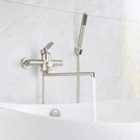 LaBlanc Runde Handbrause Badewannenarmatur Wandmontage Mischbatterie Gebürsteter Edelstahl Duscharmatur LaBlanc Runde Handbrause Badewannenarmatur Wandmontage Mischbatterie Gebürsteter Edelstahl Duscharmatur von XVX