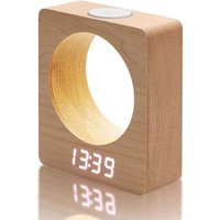XVX - Leiser digitaler Wecker aus Holz mit Licht, digitale Wecker, 3 batteriebetriebene Nachttischwecker, vierstufig dimmbarer LED-Wecker mit von XVX
