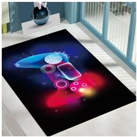 XVX - Moderner Gamer-Schlafzimmerteppich, 120 x 80 cm, 3D-Controller-Graffiti-Muster, Teppich für Kinder von XVX