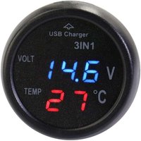 XVX - Multifunktionales Autothermometer, Auto-Voltmeter, Thermometer, USB-Aufladung von XVX