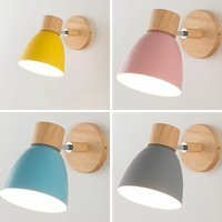 Nordic Metall Eisen Macaron Schlafzimmer Nachttischlampe Moderne einfache-rosa Kinderwandlampe - XVX von XVX